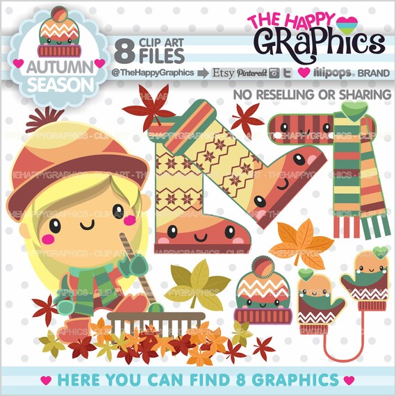 Autumn Clipart, Autumn Graphic, COMMERCIAL USE, Autumn Party, Planner Accessories, Autumn Season, Fall Clipart, Leave Clipart, Leaf Il_570xn