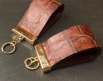 Alligator leather earrings