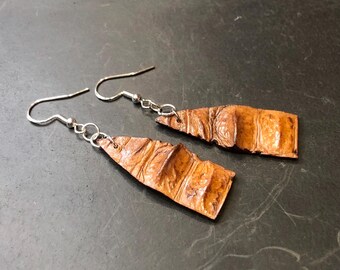 Exotic leather earrings, made from reclaimed vintage alligator leather