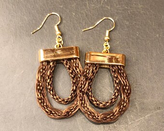 Remembrance/ tribute earrings, unique Victorian hairwork jewellery