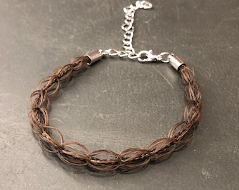 Victorian memorial-style bracelet woven from real human hair