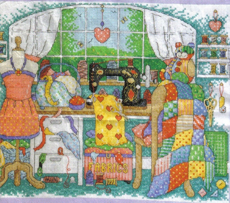 Vintage Cross Stich Pattern PDF Sewing Room Etsy