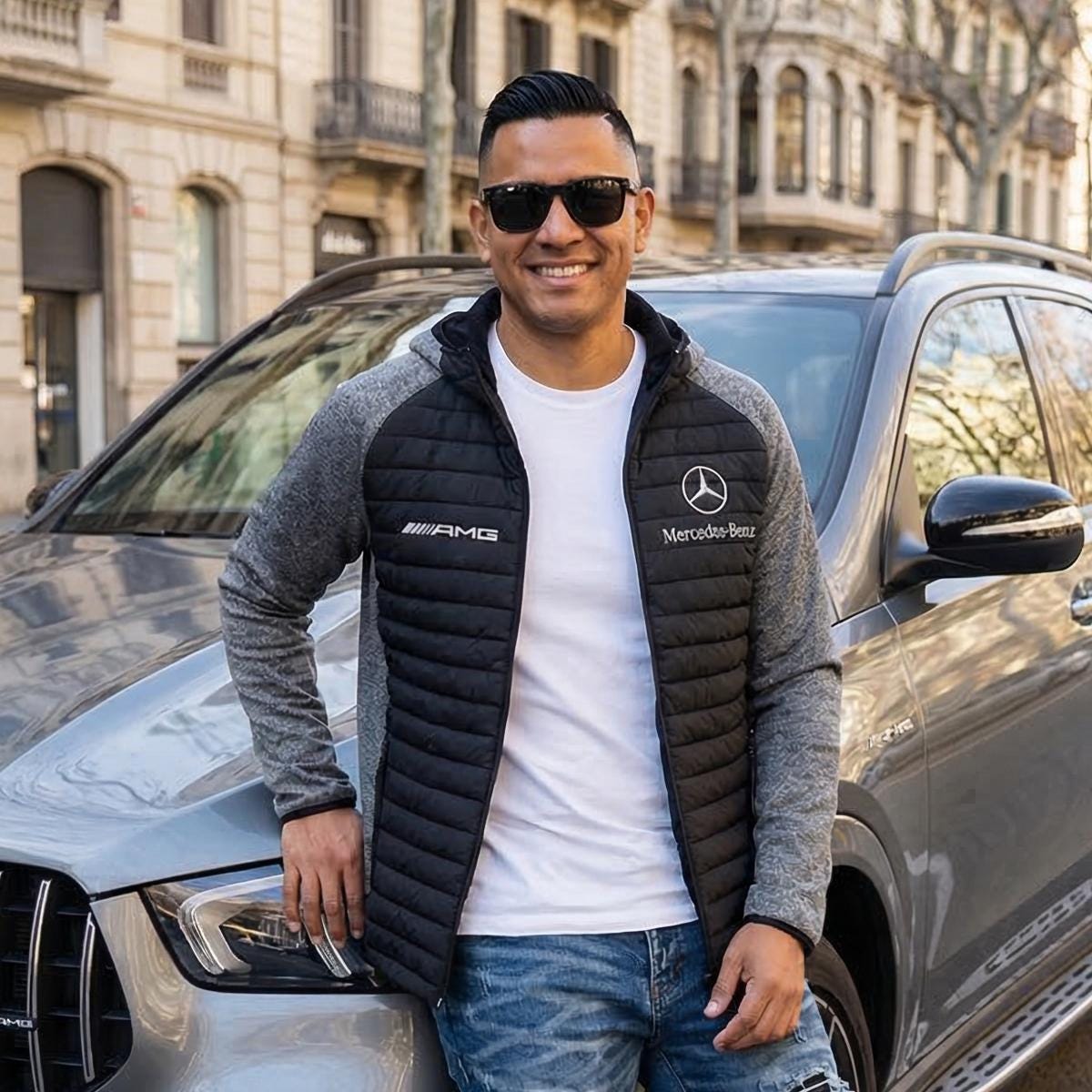 Felpa Con Cappuccio Ufficiale Mercedes AMG Petronas F1 – Lewis Hamilton 44 – Nero, Taglia M - 6