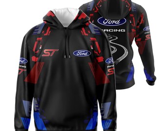 Felpa con cappuccio leggera Ford ST / Giacca Motorsport / Tuning Racing Design grafico personalizzato Streetwear SS21