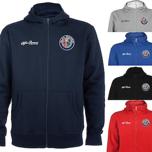 Haftowane logo Alfa Romeo na bluzie z kapturem z polaru Kamizelka Motorsport Pomysł na prezent urodzinowy Cadeau / Tuning Wyścigi Podróże Sport Przygoda Rajd 5