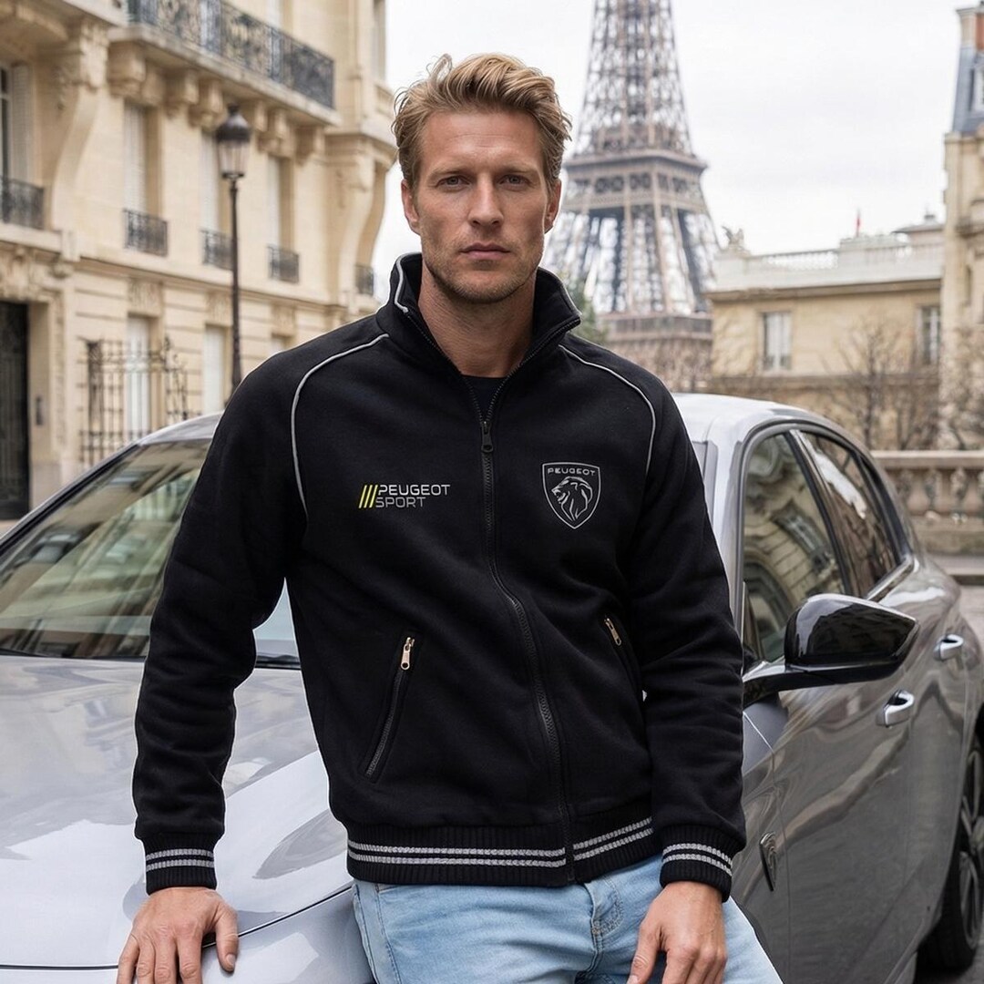 Peugeot Sport Fleece Jacket / Motorsport Embroidered Vintage Streetwear ...