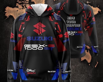 Motorrad Licht Hoodie / Moto Geschenk für Suzuki GSX-S1000GT GSX Biker / Handgemachtes Grafikdesign Streetwear, Custom Jacke Motorrad Geschenke