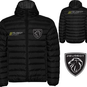 Peugeot Sport Haftowane loga na pikowanej kurtce / Blouson Veste Parka Coat Mężczyźni Kobiety Pomysły na prezenty urodzinowe / Rally Tuning Auto Cadeau