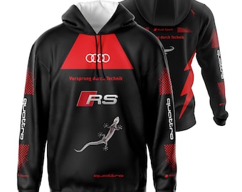 Motorsport lichte hoodie / race-sweater cadeau voor Audi Tuning-autofans / gepersonaliseerd jack grafisch ontwerp streetwear, sportkleding