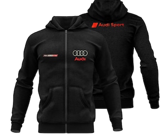 Felpa con cappuccio Motorsport / Idee regalo per gli appassionati di Audi Sport Tuning Racing / Abbigliamento streetwear personalizzato con ricamo CXW3