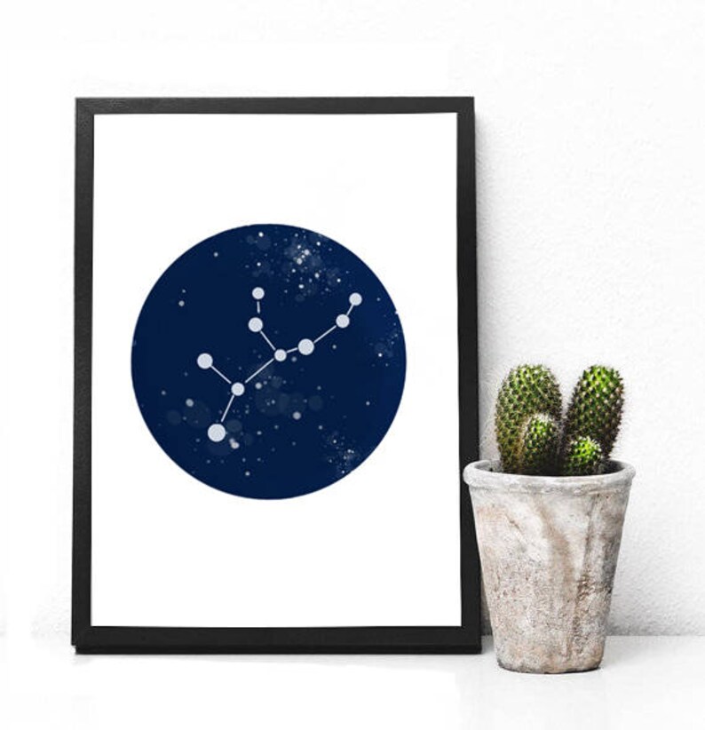 Virgo Print Horoscope Print Astrology Wall Art Astrology Etsy