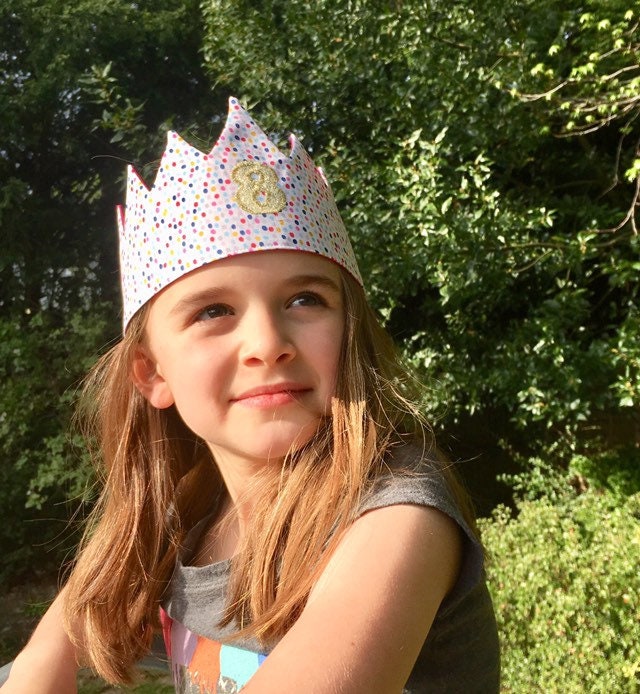 Celebration Crown Child Crown BIRTHDAY CROWN Fantasy Dress Up Crown Party Hat Washable Fabric Crown