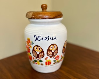 Vintage Ceramic Owl Canister