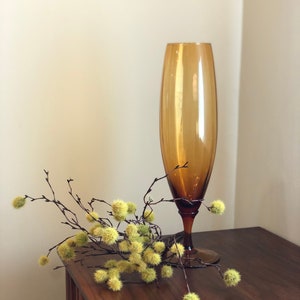 Vintage Empoli Amber Optic Bullet Vase