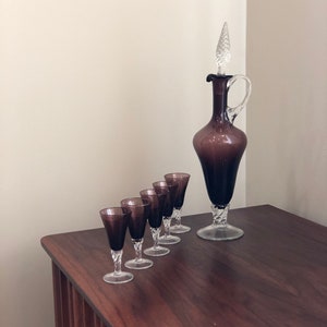 Murano Purple Cordial Set
