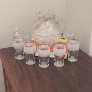 Vintage Ice Tea/Water Pitcher and Glasses