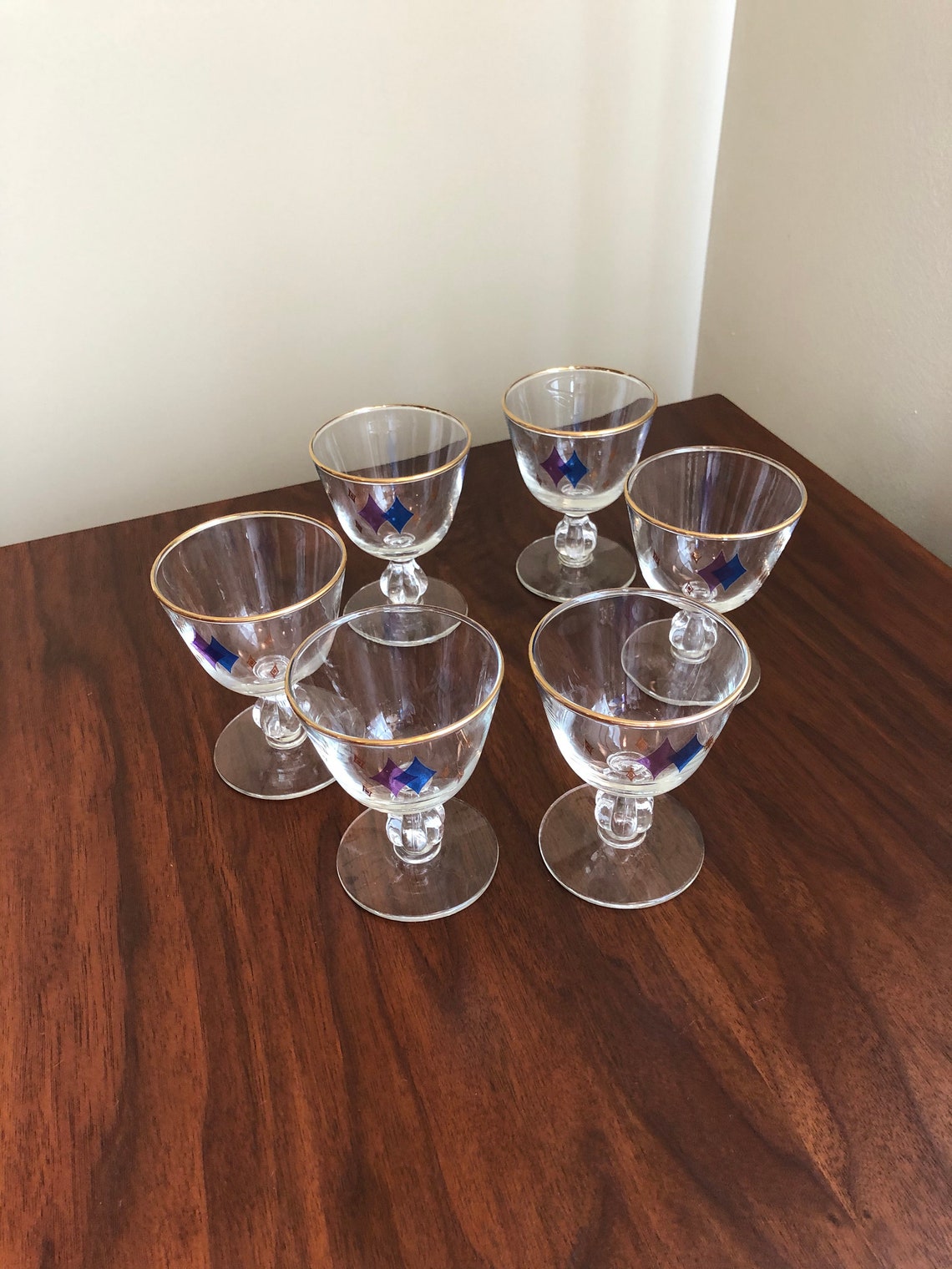 Set of 6 Vintage Cocktail Glasses. Etsy