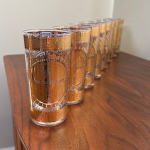 Set of 8 Pristine Vintage Culver Coronet Highball Glasses