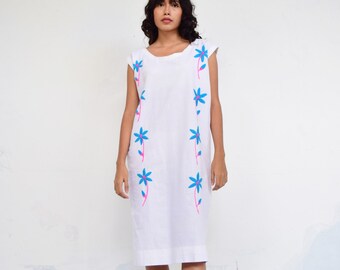 Vintage Mexican Hand Embroidered Cotton Dress