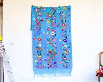 Extra Long Vintage Hand Embroidered Panel/Blanket