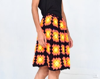 Vintage Mexican Skirt. Crochet Skirt