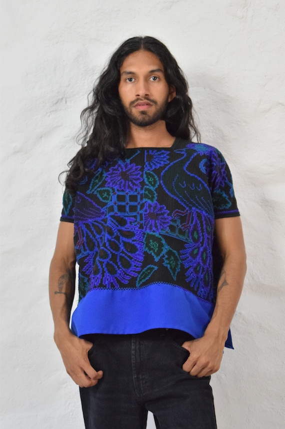 Embroidered Mexican Blouse. Mexican Huipil.