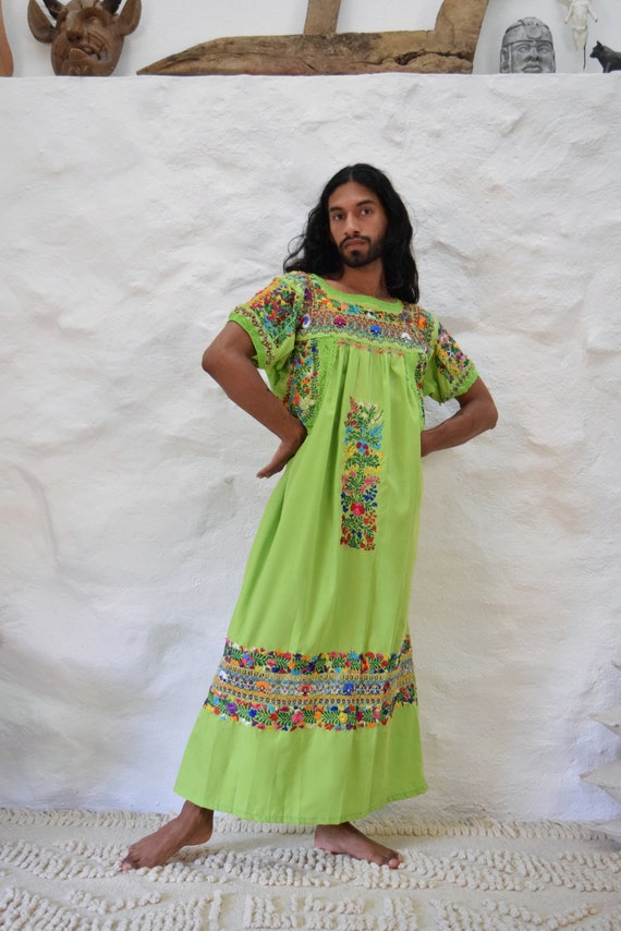 Embroidered Mexican Dress.