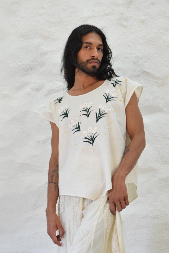 Vintage Mexican Blouse. Embroidered Blouse.