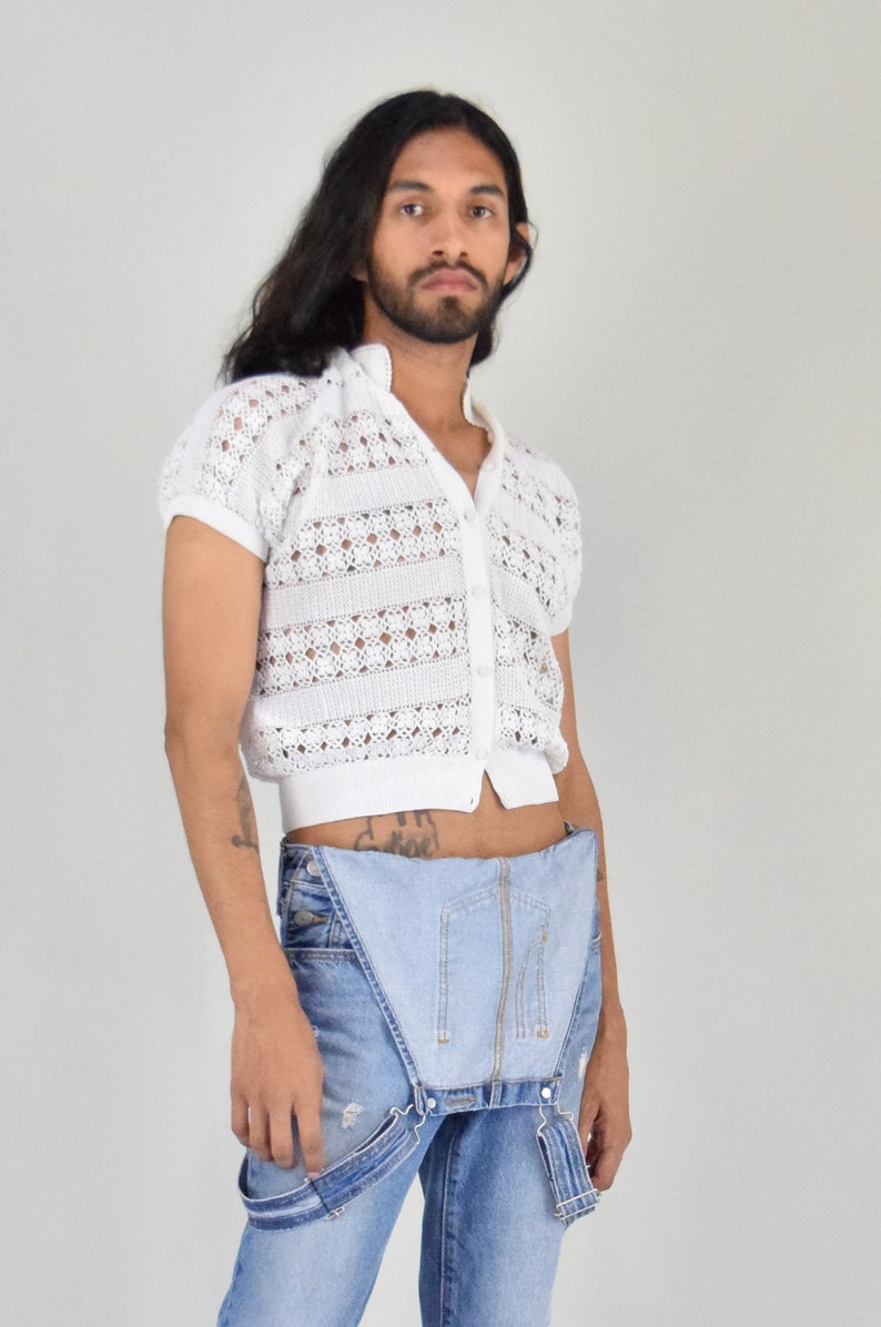 Crochet Blouse Vintage Mexican Blouse