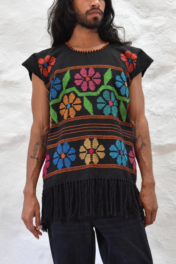 Hand Woven Mexican Huipil. Mexican Blouse