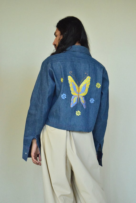 Embroidered Denim Jacket. Vintage Jacket