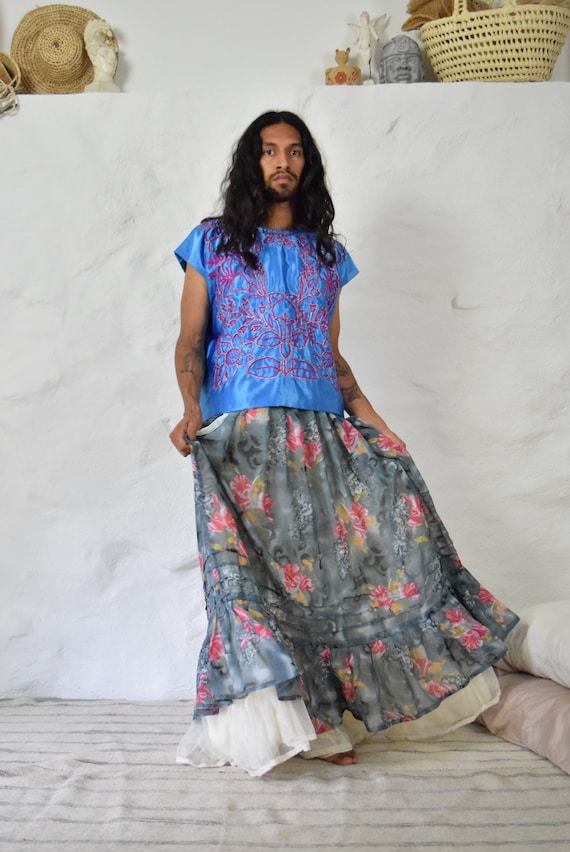 Mexican Skirt. Full Skirt. Chiffon Skirt