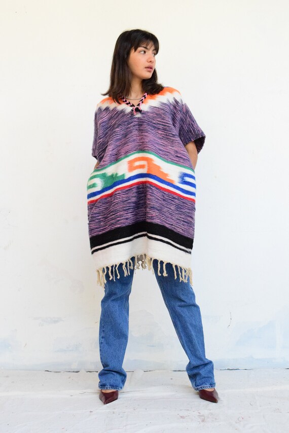 Kleding Gender-neutrale kleding volwassenen Ponchos Vintage Mexicaanse Poncho 