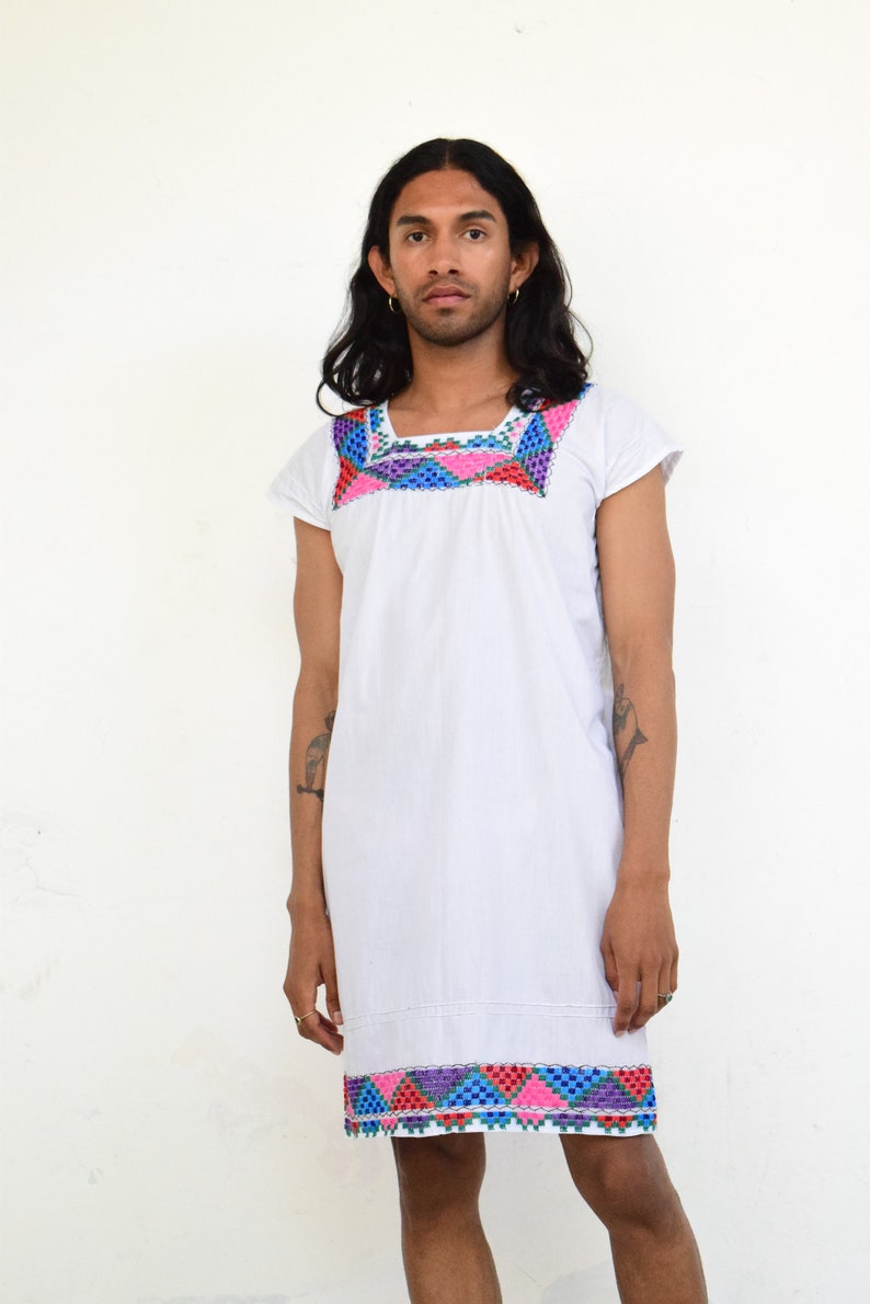 Vintage Mexican Hand Embroidered Cotton Dress image 6