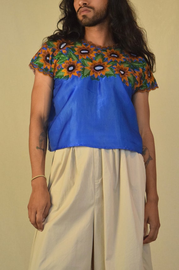 Vintage Mexican Blouse. Embroidered Blouse