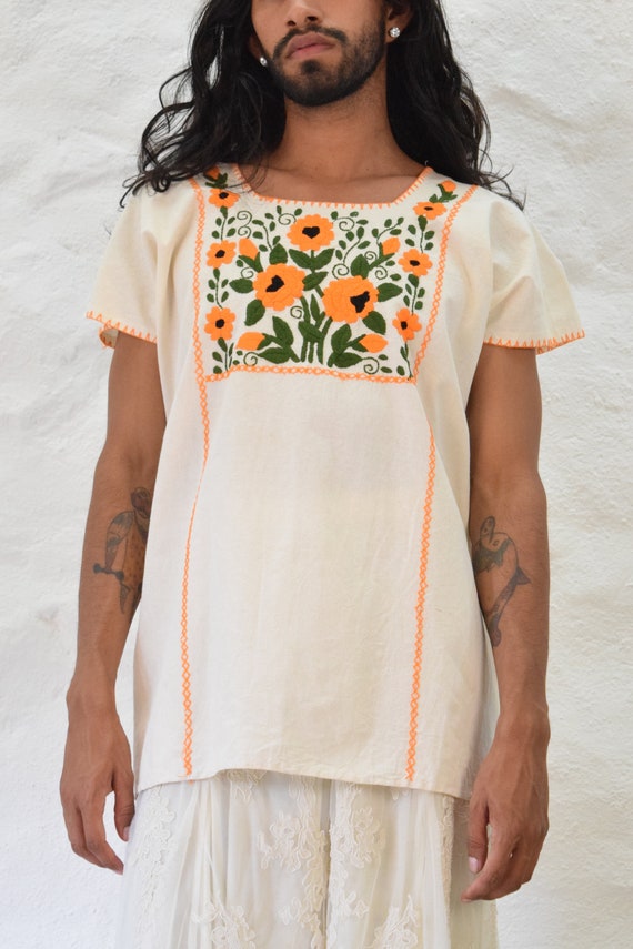 Vintage Mexican Blouse. Embroidered Blouse