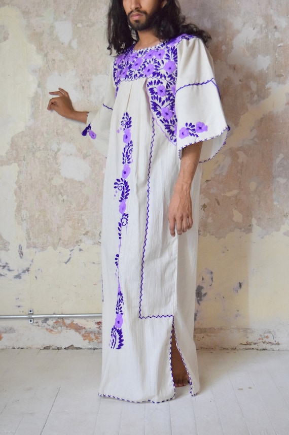 Mexican Dress. Embroidered Kaftan.