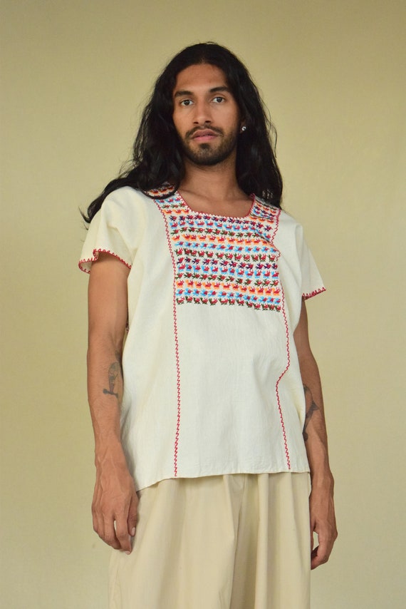 Vintage Mexican Blouse. Embroidered Blouse.
