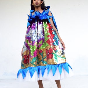 Hand Embroidered Taffeta and Sequin Les Jesus Dress image 9