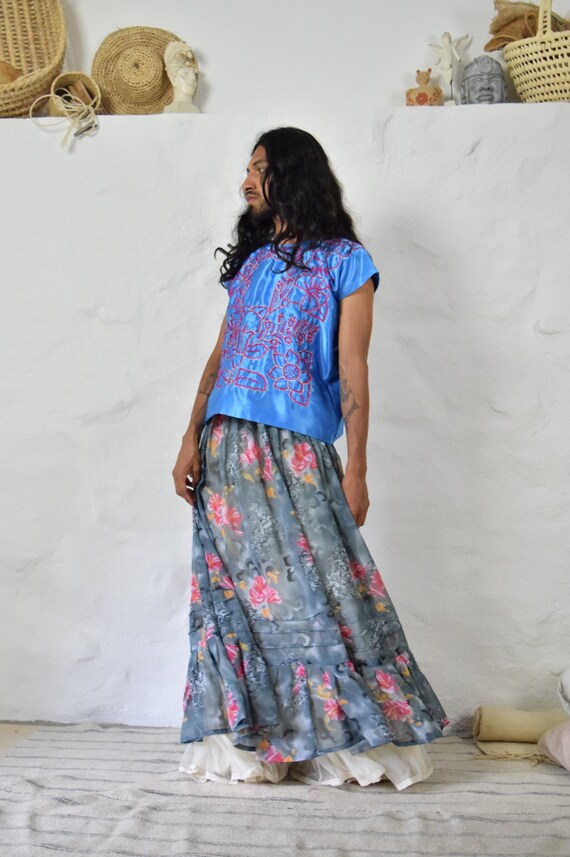 Mexican Skirt. Full Skirt. Chiffon Skirt
