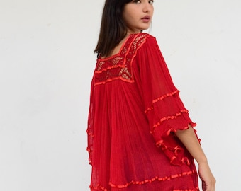 Ruffled Mexican Blouse