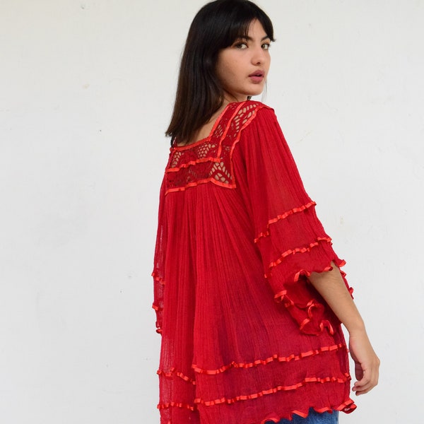 Ruffled Mexican Blouse