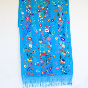 Extra Long Vintage Hand Embroidered Panel/Blanket image 2