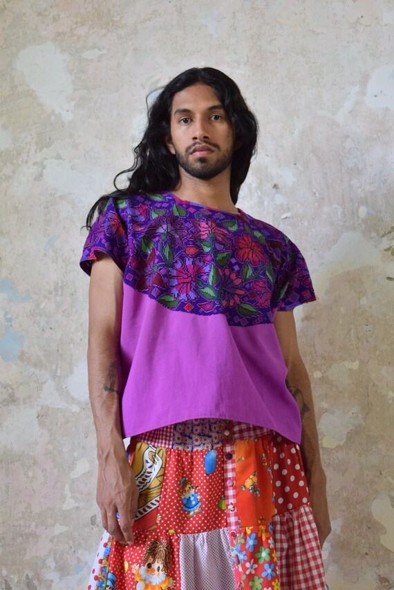 Vintage Mexican Blouse. Hand Embroidered Blouse