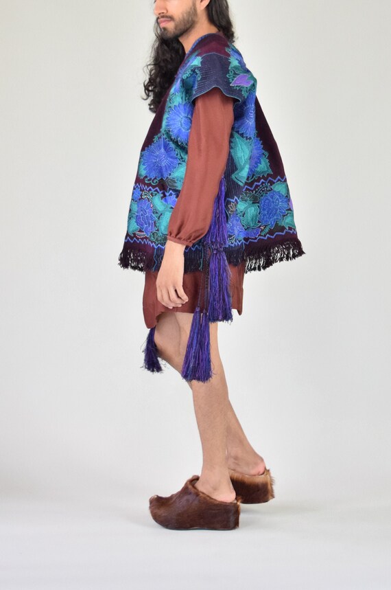 Vintage Poncho. Mexican Embroidered Jacket