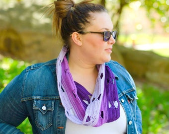 Crochet Scarf Pattern (PDF Instant Download) in 100% Cotton, Easy, Versatile Accessory with Gradients/Ombre Changes, Make and Sell