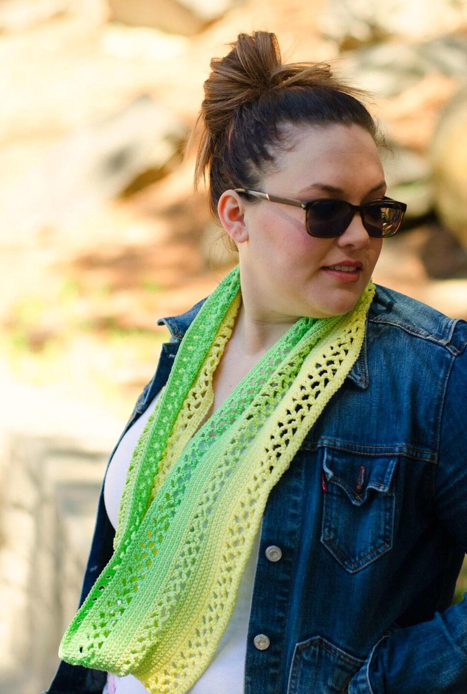 Crochet Scarf Pattern (PDF Instant Download) in 100% Cotton, Easy ...