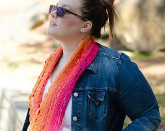 Crochet Scarf Pattern | Crochet Cowl | Ombre | Summer Scarf | Spring Scarf | Circle Scarf | Gradient Cowl | Infinity Scarf | Make and Sell
