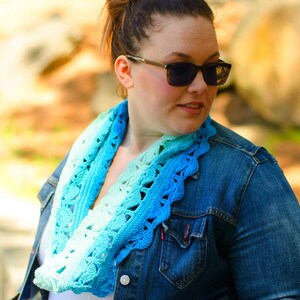 Crochet Scarf Pattern PDF Instant Download in 100% Cotton, Easy, Versatile Accessory with Gradients/Ombre Changes, Make and Sell image 3