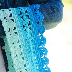 Crochet Scarf Pattern PDF Instant Download in 100% Cotton, Easy, Versatile Accessory with Gradients/Ombre Changes, Make and Sell image 5